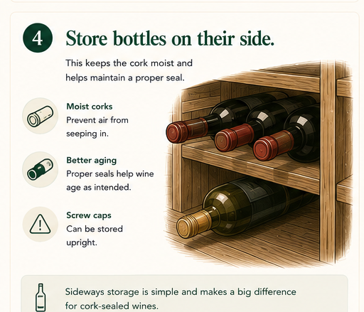 Store bottles on their side